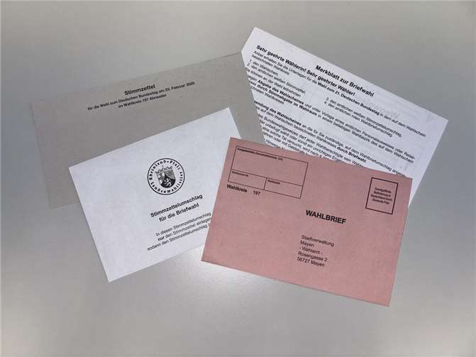 Die Briefwahlunterlagen zur Bundestagswahl. Foto: Svenja Schäfges-Zimmer/ Stadt Mayen