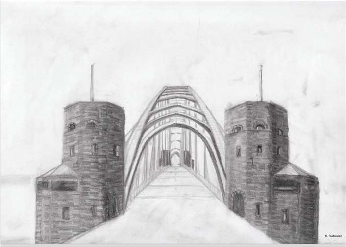 Die Brücke soll nach Vorstellung von Stadtbild Deutschland in einer modernen Bogenbrücke ausgeführt werden.  Quelle: Stadtbild Deutschland e.V. RV Unteres Mittelrheintal