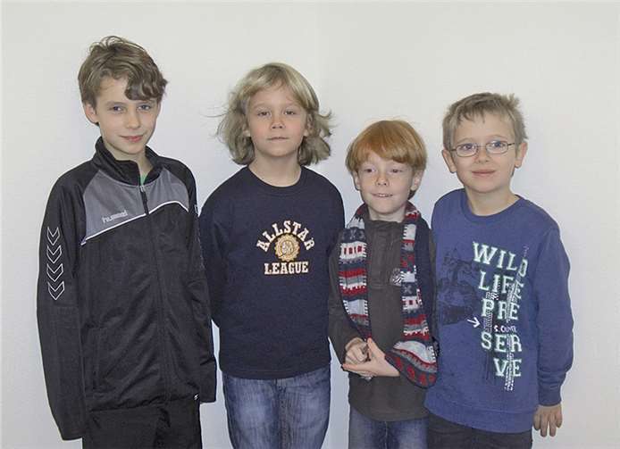 Die C-Klassenmannschaft der Schachfreunde Nickenich: (v.l.n.r.) Jona Böttcher, Alexander Seng, Joanis Seng, Marco Biegel.