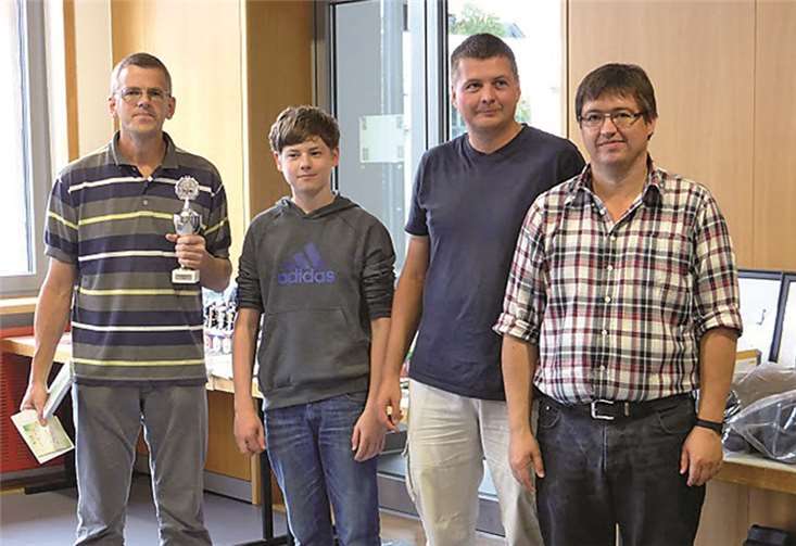 Die Cochemer Strategen (v.l.) Frank Thönnes (Brett 1), Robin Boos (4), Christian Marquardt (2) und Rainer Gruschinski (3) zeigten sich in bester Spiellaune und landeten verdient auf dem Treppchen.  Privat