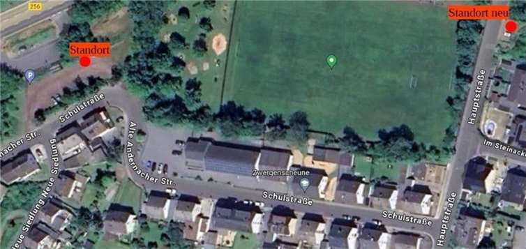 Die Container werden am gekennzeichneten Ort aufgestellt.