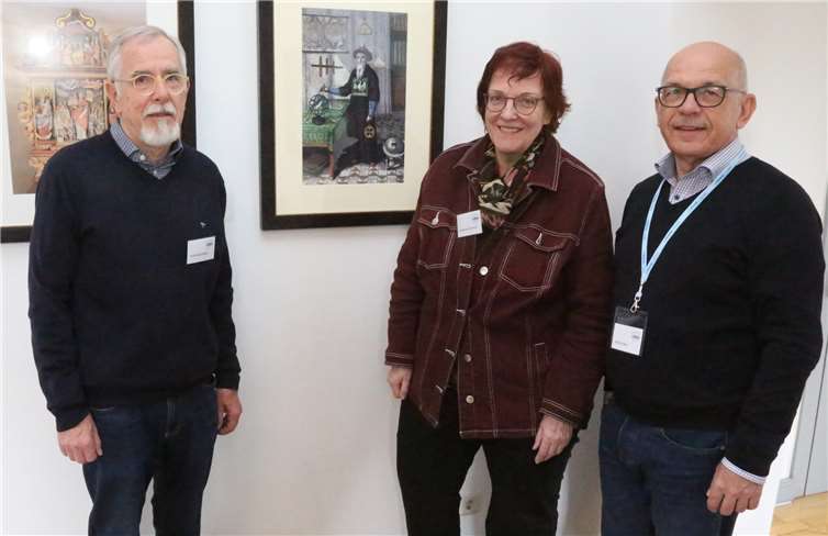 Die Crew des Heimatmuseums freute sich über zahlreiche Besucher unter dem Bildnis des Adam Schell von Bell.