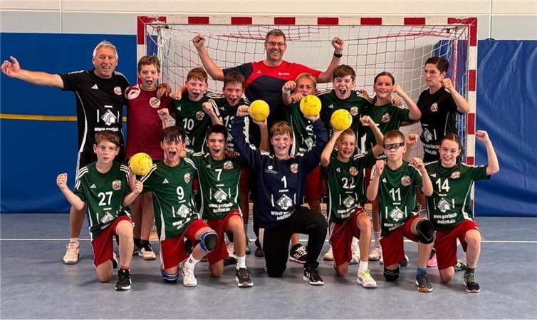 Knapper aber verdienter Heimsieg mit 31:30 gegen Bendorf Die D-Jugend hatte allen Grund zur Freude. Foto: JSG Welling/Bassenheim