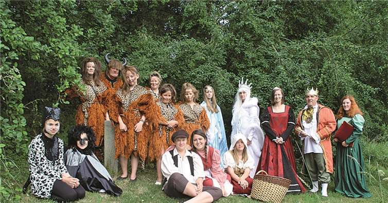 Die Darsteller der Mülheimer Märchenspieler präsentieren sich in den Kostümen für ihre „Schneekönigin“. privat