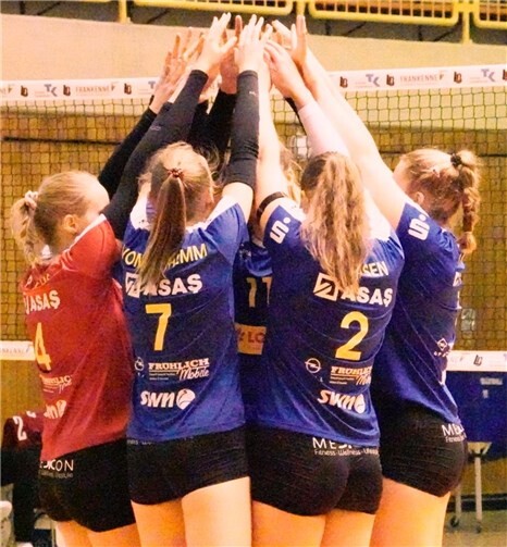 Die Deichstadtvolleys beim Spiel in Aachen. Foto: Luna Mach