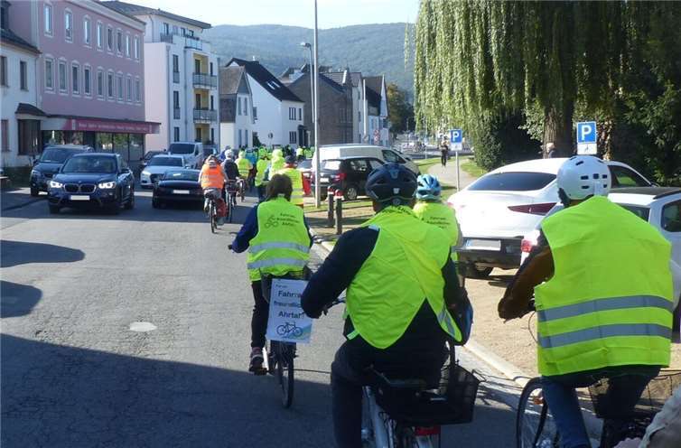 Die Demo-Teilnehmer auf der Friedrichstraße in Ahrweiler.  Foto: privat
