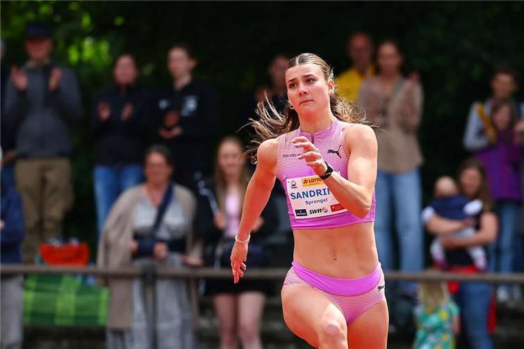 79-köpfiges WM-Team für Tokio Die Deutsche Meisterin im Siebenkampf Sandrina Sprengel wurde für die WM in Tokio nominiert. In diesem Jahr nahm sie am Lotto-Deichmeeting in Neuwied teil. Foto: René Weiss