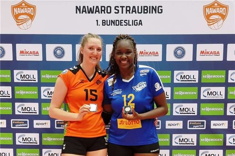 Die Diagonalspielrinnen Marie Hänle und Sarah Kamarah wurden nach dem Hinspiel zu MVPs gewählt. Hinter beiden Namen stehen auf der Mannschaftsmeldeliste noch Fragezeichen. Foto: VBL