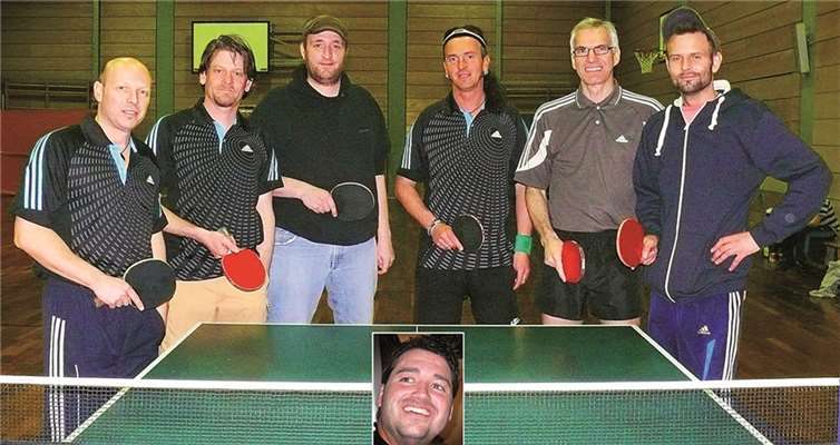 Die Dieblicher Meistermannschaft (v.l.): Peter Mohnen, Tobias Dany,Volker Boche, Armin Schmitt, Michael Fuxius, Torsten Stang, Stephan Rippel (kl. Foto).  Michael Wald