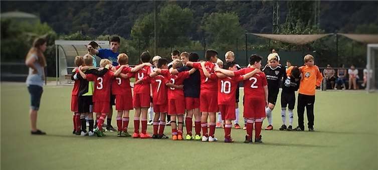 Die E-Jugend vor dem Spielprivat