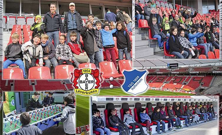Die E3-Spieler der SG Eintracht Mendig/Bell zu Besuch bei Bayer 04 Leverkusen. privat