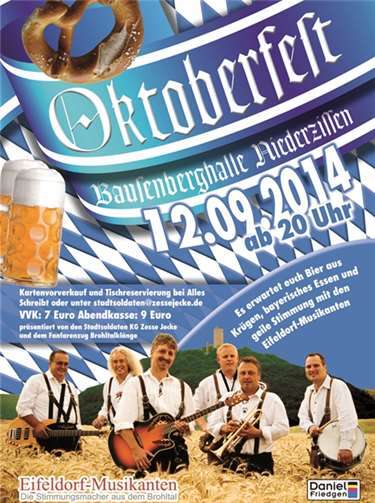 Die Eifeldorf-Musikanten werden am 12. September für gute Stimmung in der Bausenberghalle sorgen. privat