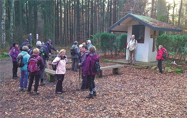 Die Eifelfreunde erreichten den großen Bildstock „Auge Gottes“.privat