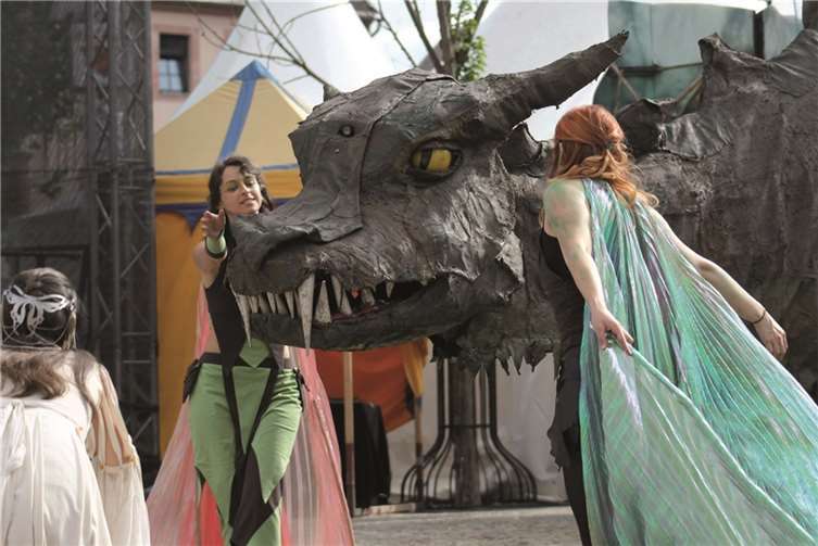 Die Elfen ringen sich um den Drachen Fangdorn.