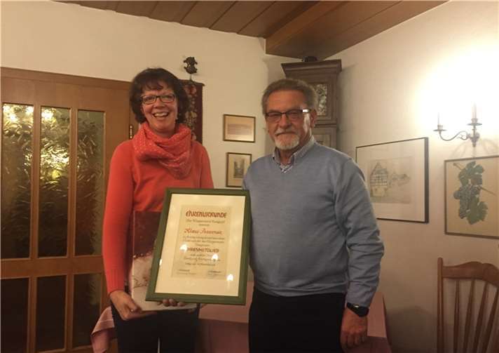 Die Ernennung von Klaus Pasternak zum Ehrenmitglied war der Höhepunkt der Jahreshauptversammlung.Privat