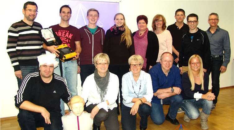 Die Ersthelfer/innen der Raiffeisenbank Mittelrhein eG hatten auch viel Spaß bei der Ausbildung. privat