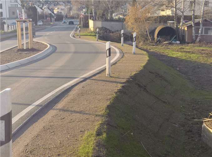 Die Fahrbahnverschwenkung in Rübenach. privat