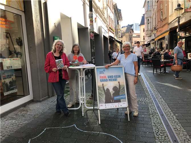 Die „Fairen Wochen“ nutzte der Weltladen Andernach, um über die Auswirkungen des Klimawandels auf die Lebensumstände in Ländern im Globalen Süden zu informieren. Foto: privat