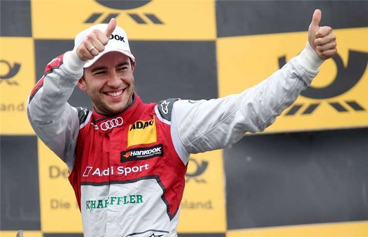 Die Fans freuten sich über Rang drei für Mike Rockenfeller, der endlich für seine tolle Leistung in Nürnberg belohnt wurde.