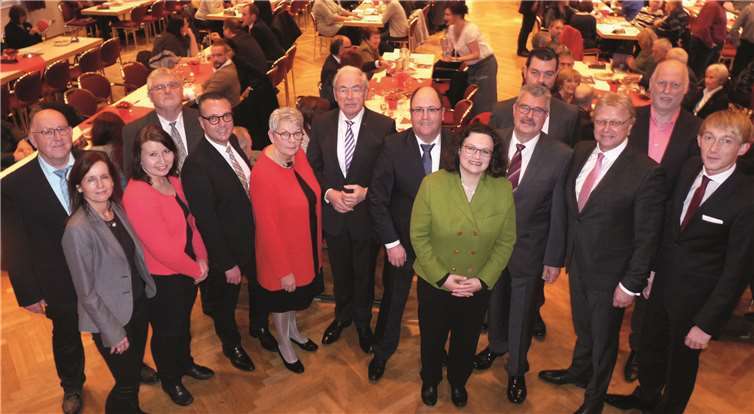 Die Festrednerin Andrea Nahles, MdB und zahlreiche Vertreter der Kommunalpolitik waren beim Mendiger SPD-Neujahrsempfang vertreten.FRE