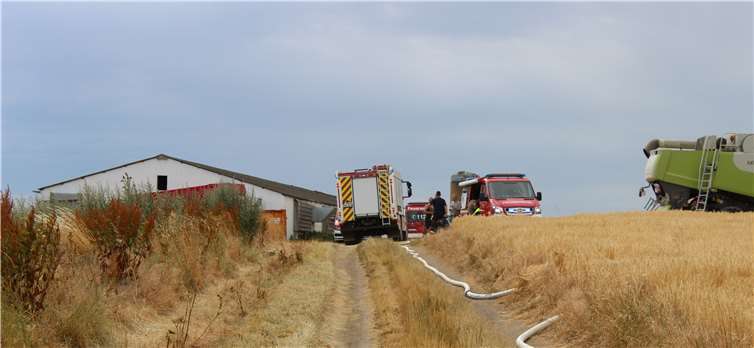 Die Feuerwehr wurde wegen eines Brandes auf dem Feld alarmiert.Foto: Feuerwehr Maifeld