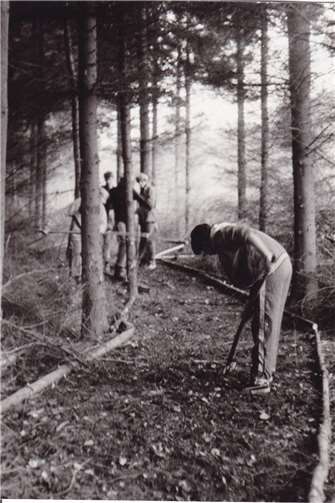 Die Finnenbahn beim Bau 1983.