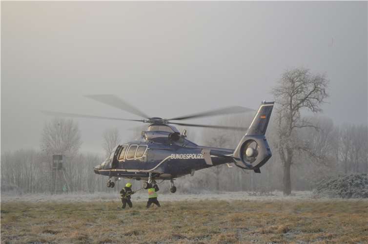 Die Fliegerstaffel der Bundespolizei im Einsatz.Foto: AB