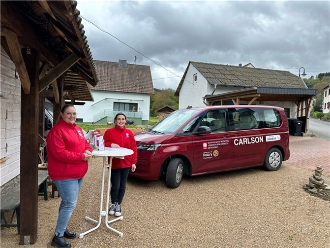 Die Fluthilfe des Caritasverbands Rhein-Mosel-Ahr e. V. informiert mit der Aktion „Carlson on Tour“ flutbetroffene Menschen vor Ort. Am Mittwoch, 15. Mai 2024, findet die Aktion in Insul statt. Foto: privat