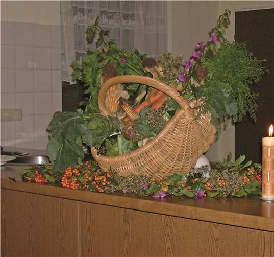 Die Frauengemeinschaft St Bartholomäus Namedy hatte den Pfarrsaal in Namedy herbstlich geschmückt.privat