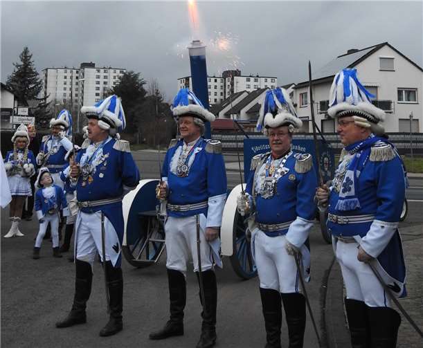Die Funkenkanone in Stellung.