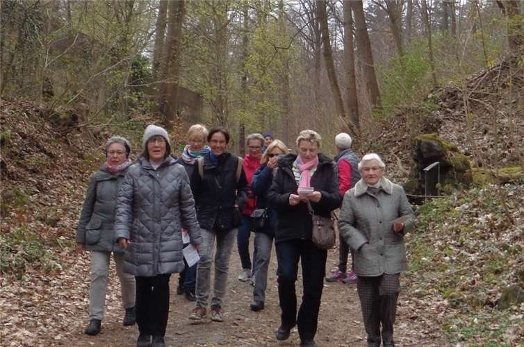 Die Fußpilger am Schmerzensfreitag auf dem Weg nach Maria Laach.