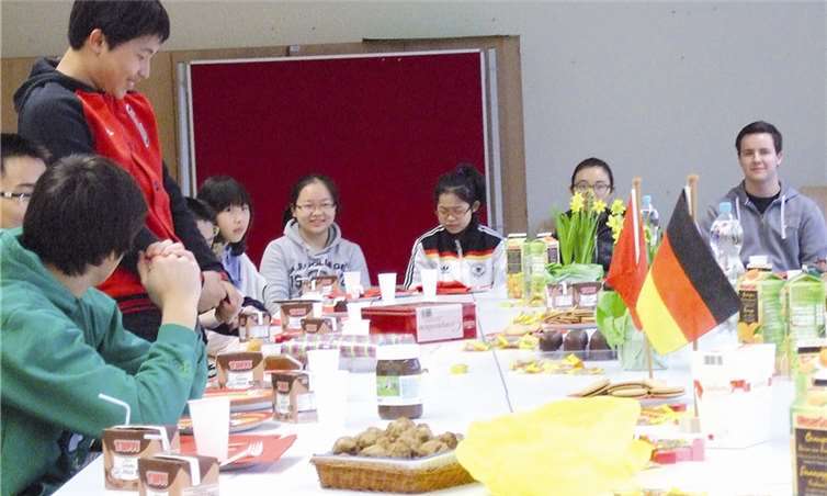 Die Gäste aus China wurden mit einem Frühstück in der Schule begrüßt. privat