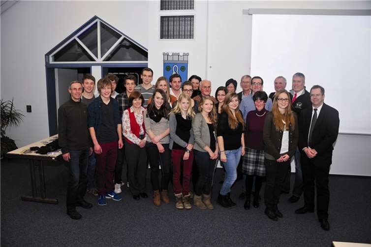 Die Geehrten beim Kreistag der Leichtathleten. RÜ