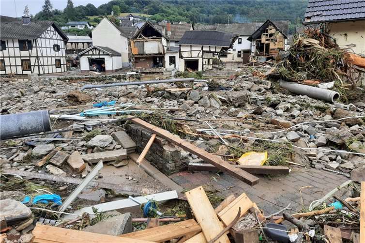 Die Gemeinde Schuld im Ahrtal war vom Unwetter besonders betroffen. Mindestens sechs Häuser waren durch die Überflutungen eingestürzt.Foto: WinklerTV