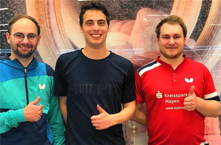 Die Gewinner des Verbandspokals v.l.: Jan Hillesheim, Lukas Kalt und Daniel Dechert.  Foto: Michael Schreiber