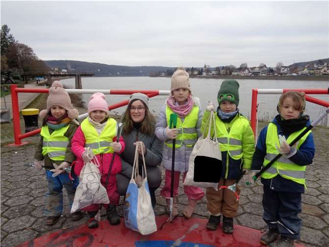 Die Goethe-Knirpse hoffen, dass jetzt die Stadt Remagen nun wieder etwas sauberer aussieht.  Foto: Jutta Leicher