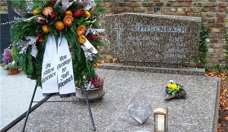 Die Grabstätte des 2017 verstorbenen Ehrenbürgers Heinz Büttgenbach. Privat