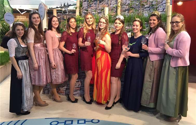 Die Grüne Woche wurde von zehn Weinmajestäten der Untermosel besucht. Foto: privat