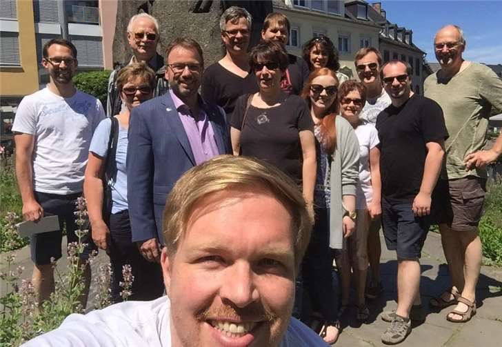 Die Grünen Mayen-Koblenz mit Wahlkampftrainer Matthias Sprekelmeyer. Privat
