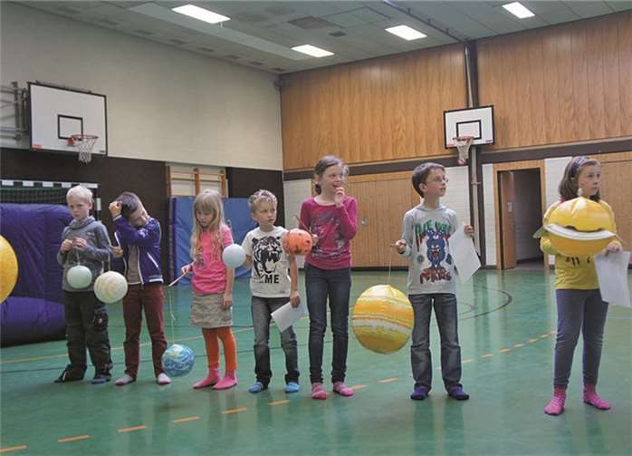 Die Grundschüler lernten die verschiedenen Planeten kennen. privat