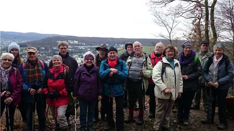 Die Gruppe auf den Höhen von Bad Breisig mit Blick ins Rheintal. privat