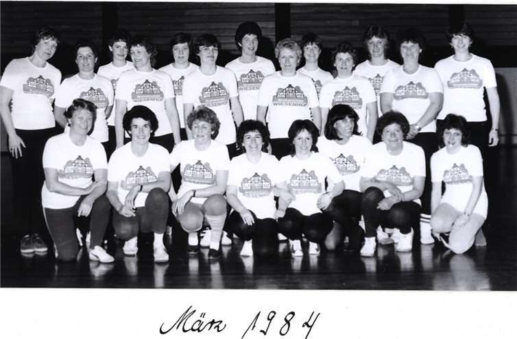 Die Gymnastikgruppe des TV 05 Mülheim im März 1984. Quelle: TV 05 Mülheim