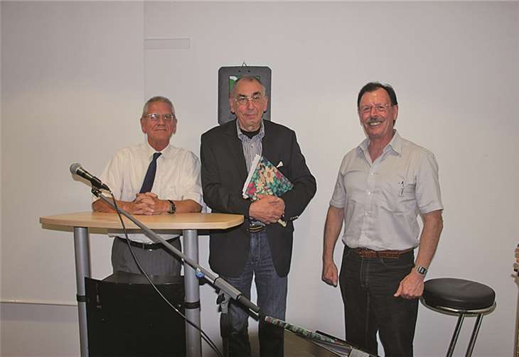 Die Hauptakteure des Abends - neben dem verstorbenen Autor und seinen Werken (v. l.): Dr. Piet Bovy, Hans Diedenhofen und Hans-Jürgen Jakoby.STUHA