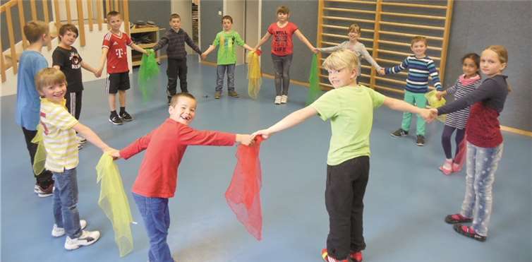 Die Hortkinder beim Sporttag. privat