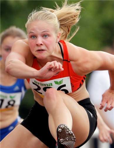 Die Hürdenspezialistin Viktoria Müller. Wolfgang Birkenstock