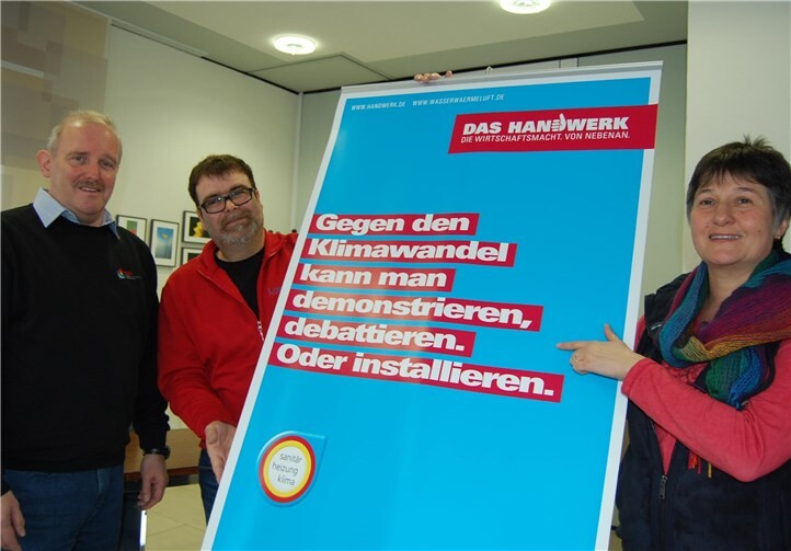 Die Installateur- und Heizungsbauer-Innung Mayen leistet Vorbildliches, um junge Leute für den Beruf zu gewinnen. V.l.n.r. Gerd Köhl, Christian Lorenz und Genoveva Bleser.Privat