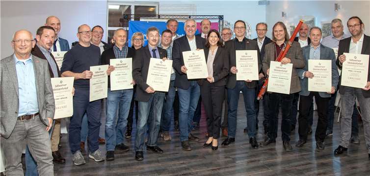 Die Jubilare des Silbernen Meisterbriefes für 25-jährige Meistertätigkeit im Handwerk.Fotos: Michael Jordan