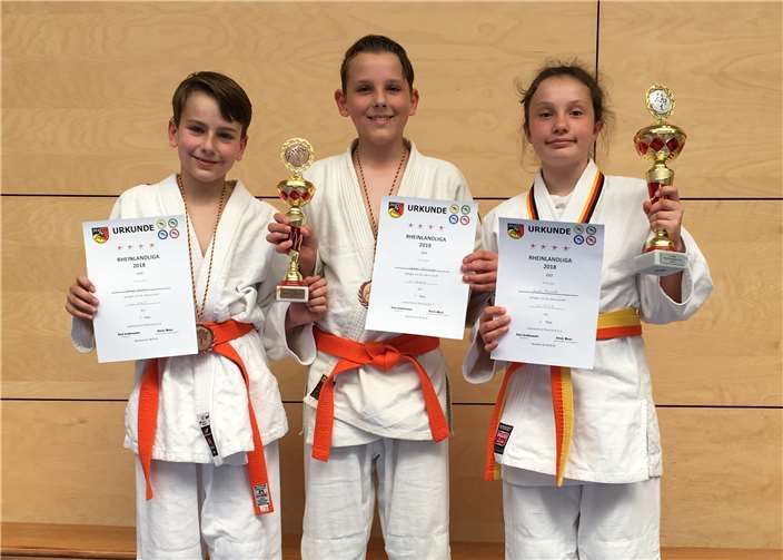 Die Judoka vom JC Maifeld e.V., Laura, Cyrano und Jamy, zeigten gute Kämpfe und lieferten wichtige Punkte im Team des SV Urmitz Judo in der U12-Judo-Rheinlandliga.privat