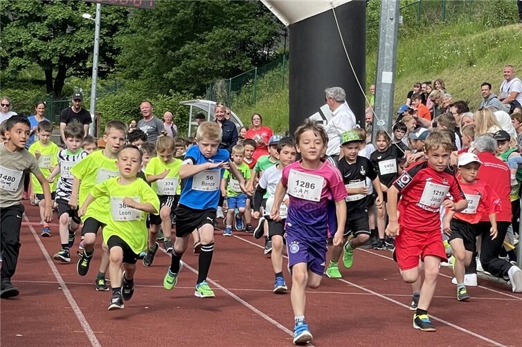 Die Jüngsten eröffneten das Event mit dem 400-Meter-KNAX-Bambini-Lauf im Cochemer Moselstadion