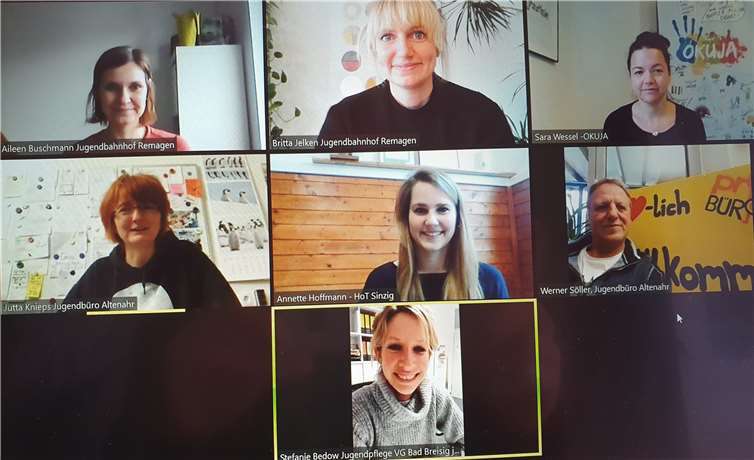 Die JugendpflegerInnen der einzelnen Gebietskörperschaften im Kreis treffen sich digital via Zoom zum Planungstreffen. Foto: privat